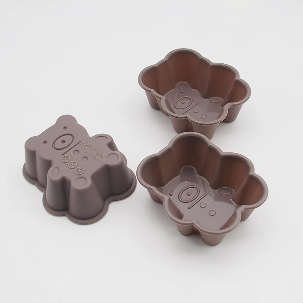 2 шт./лот силиконовая форма для выпечки тортов с милым медведем чашки маффинов