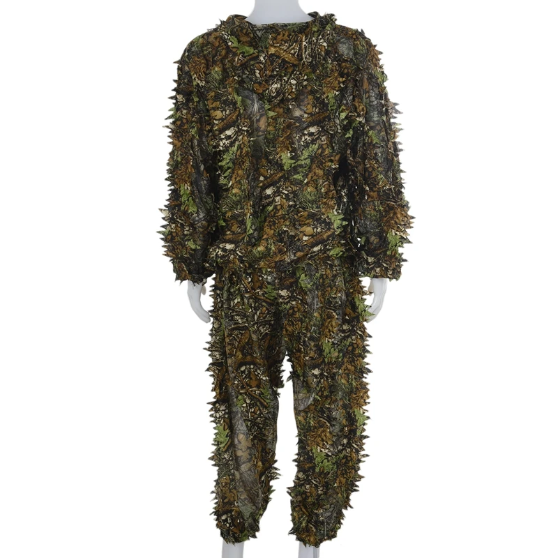3D лист взрослый Ghillie костюм Лесной камуфляж/камуфляж охотничий олень Stalking in -