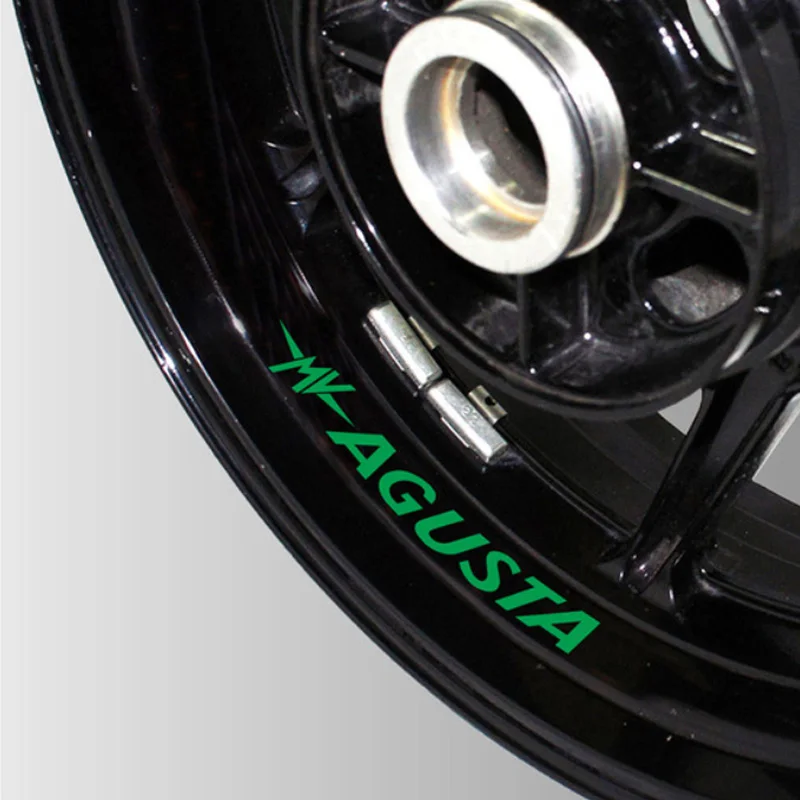 

A set of 8pcs high quality Motorcycle Wheel Sticker Decal Reflective Rim Bike Motorcycle Suitable For AGUSTA MV AGUSTA
