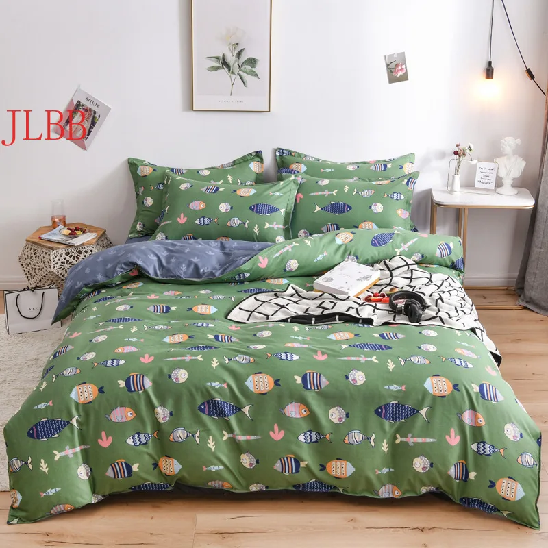 

2019 new bedding set colorful duvet cover set pastoral flat sheet modern bed linen set flower pillowcase AB side bed set 3/4pcs