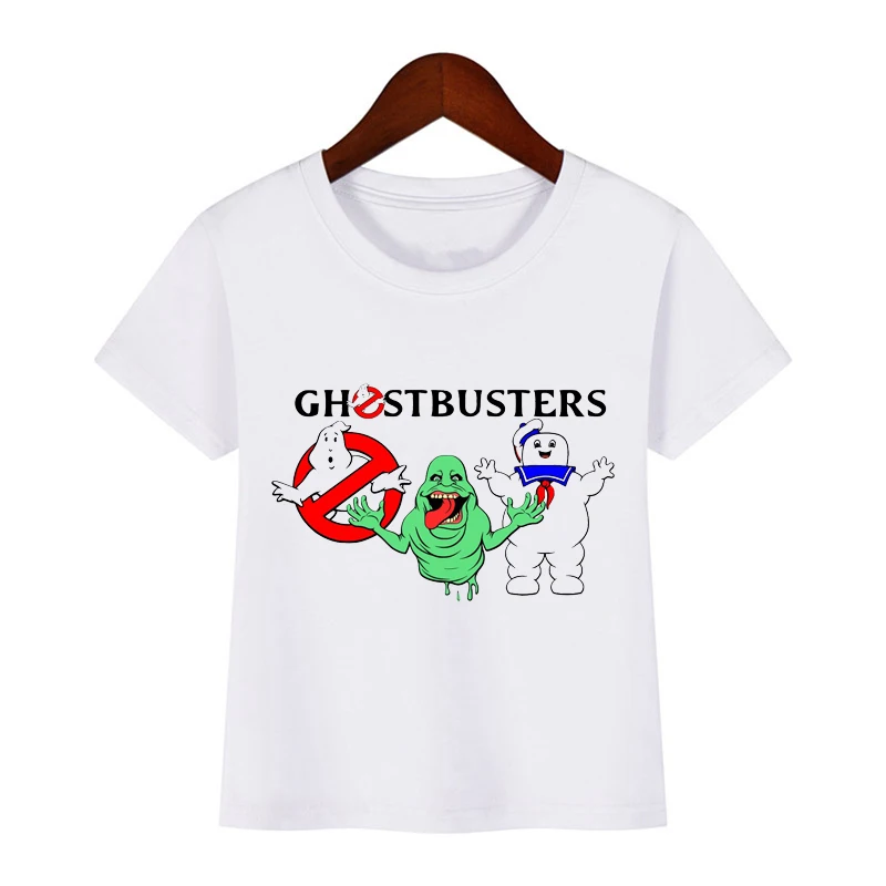 Футболка с принтом Ghostbuster для мальчиков и девочек детская забавная одежда летняя