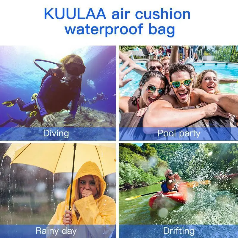 

Airbag Waterproof Pouch Phone Case For iPhone 11 XS Samsung A51 S10 S20 Huawei P30 P20 P40 Redmi Note 9 Swim Water Proof Cover