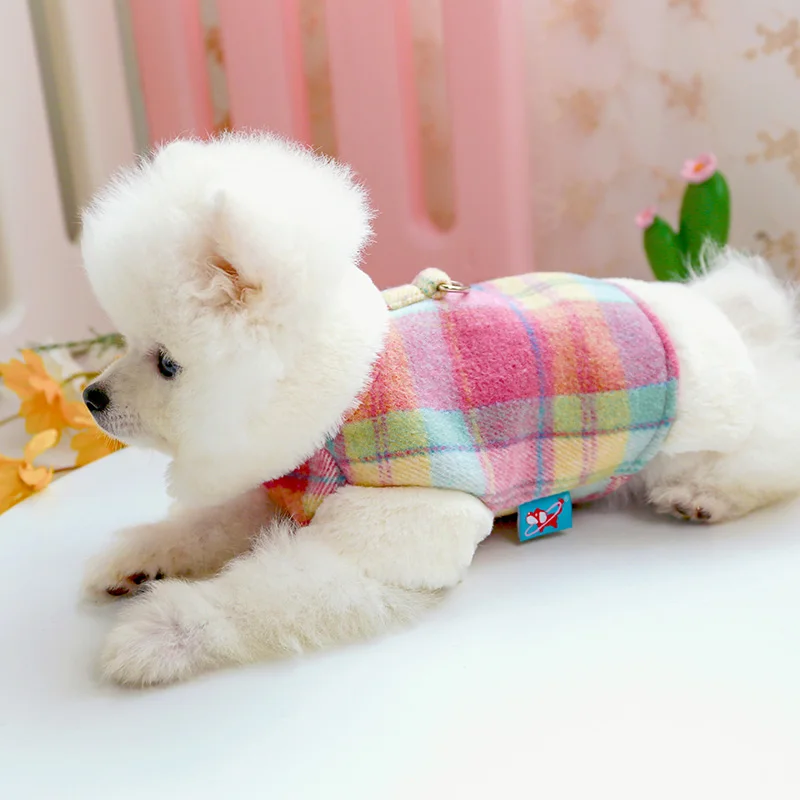 PETCIRCLE одежда для щенков цветная клетчатая стеганая куртка питомцев кошек