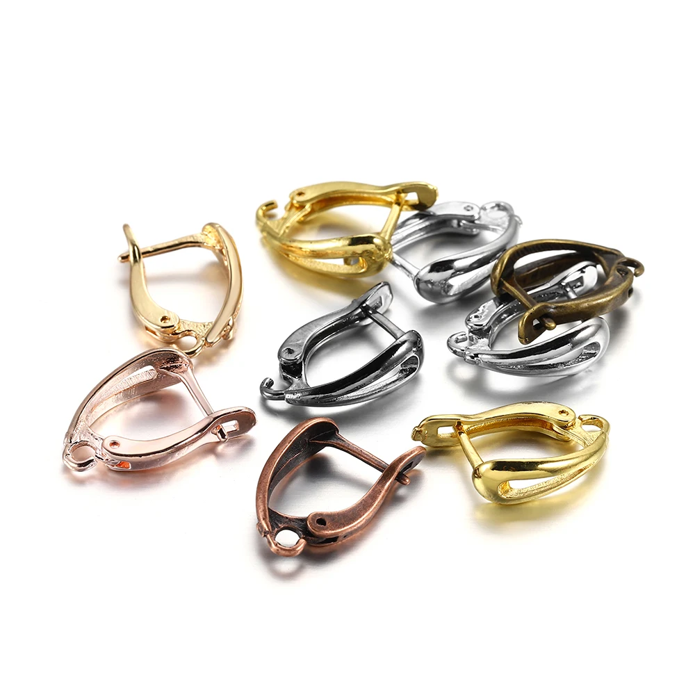 

6/12Pcs Copper Materi French Earring Hooks Lever Back Open Loop Setting for DIY Earring Clips Clasp Jewelry Making Accessories