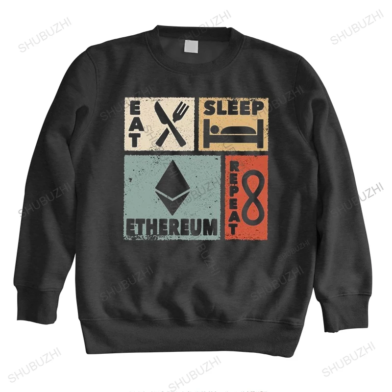 

Винтажный дизайн, мужские толстовки Ethereum, хлопковая толстовка с длинным рукавом для криптовалюты
