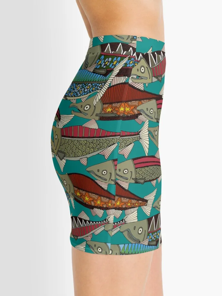 

Alaskan salmon teal Mini Skirt