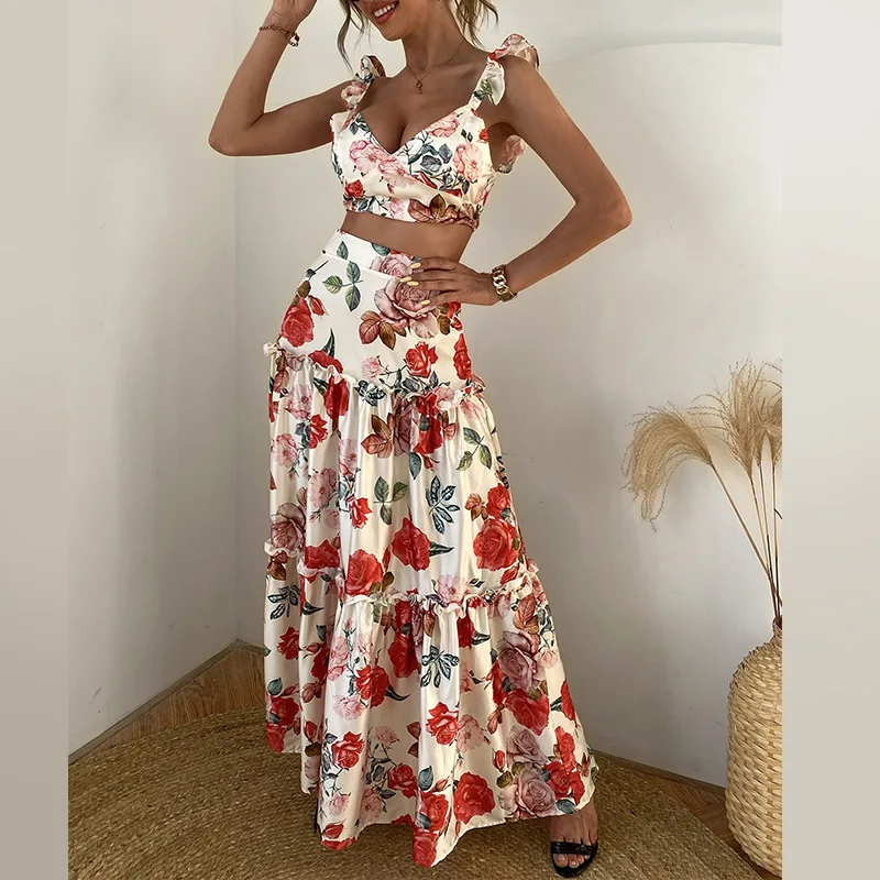 Женское пляжное платье в стиле бохо больших размеров комплект из двух предметов