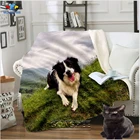 Мягкое флисовое постельное одеяло SONSPEE Border Collie с 3D принтом, модное домашнее Походное одеяло, плюшевое детское одеяло
