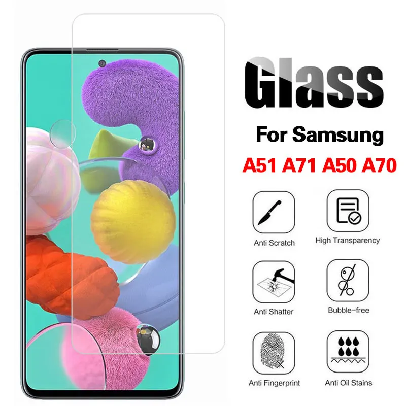Закаленное стекло для Samsung Galaxy A51 A50 A70 A71 Защитное экрана A 50 51 70 71 a515f a715f защитная