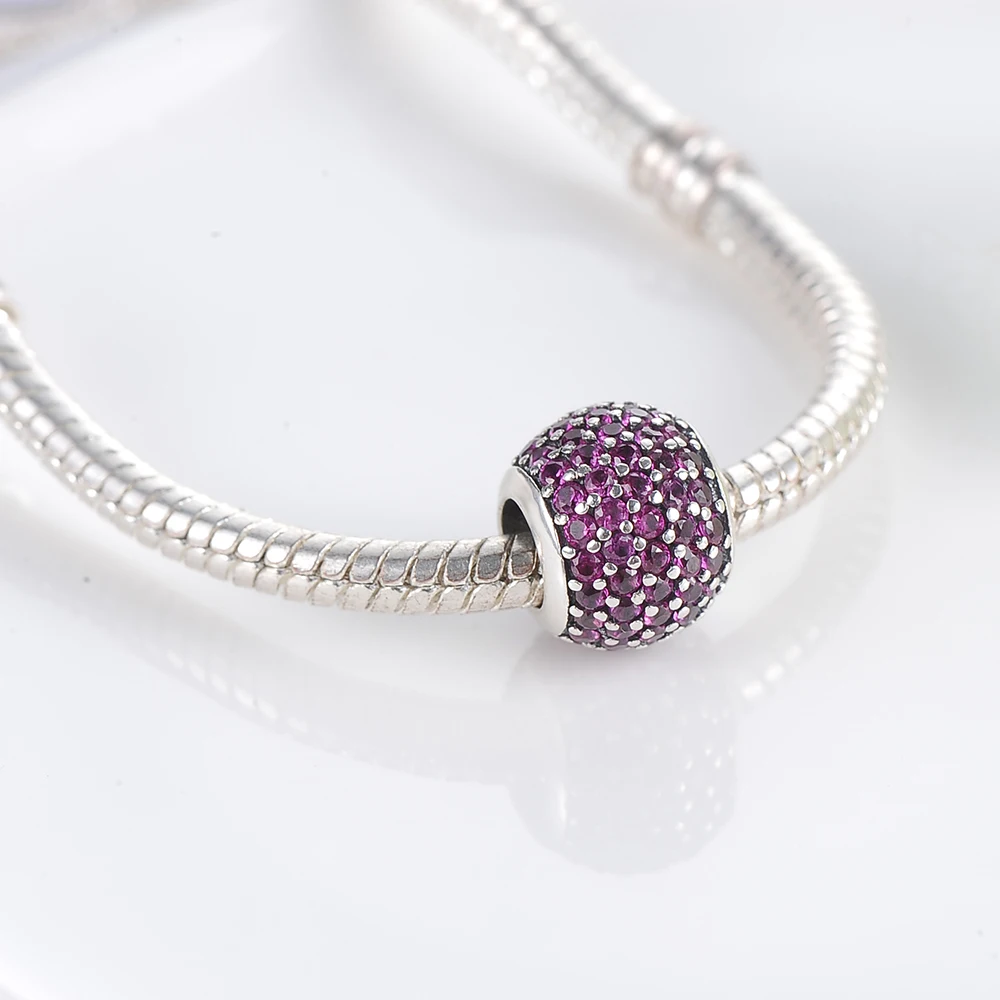

2021 Hot Sale 100% 925 Sterling Silver Zircon Beads Fit Original Pandora Charms Bracelets DIY Women Fine Jewelry
