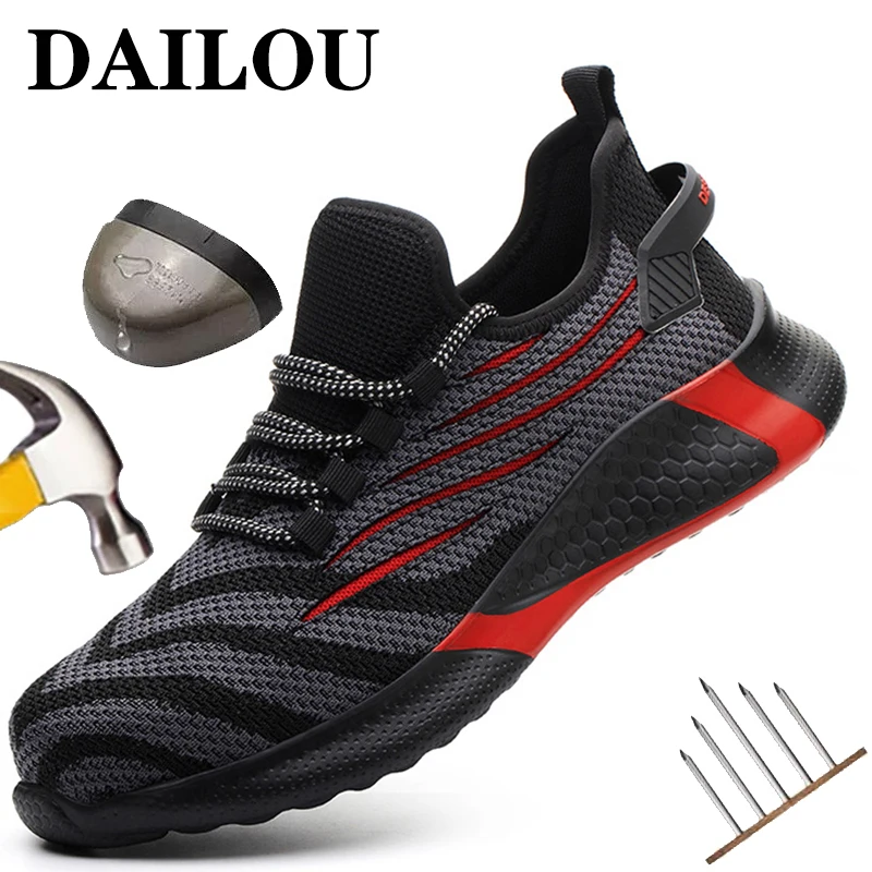 Мужская Рабочая защитная обувь рабочие кроссовки с защитой от проколов