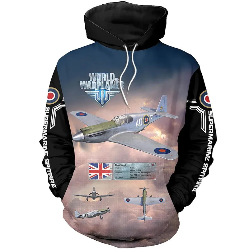 

Super ocean flame 3D printing aircraft series zipper shirt Sweatshirt fashion casual Street hip hop hoodie-003