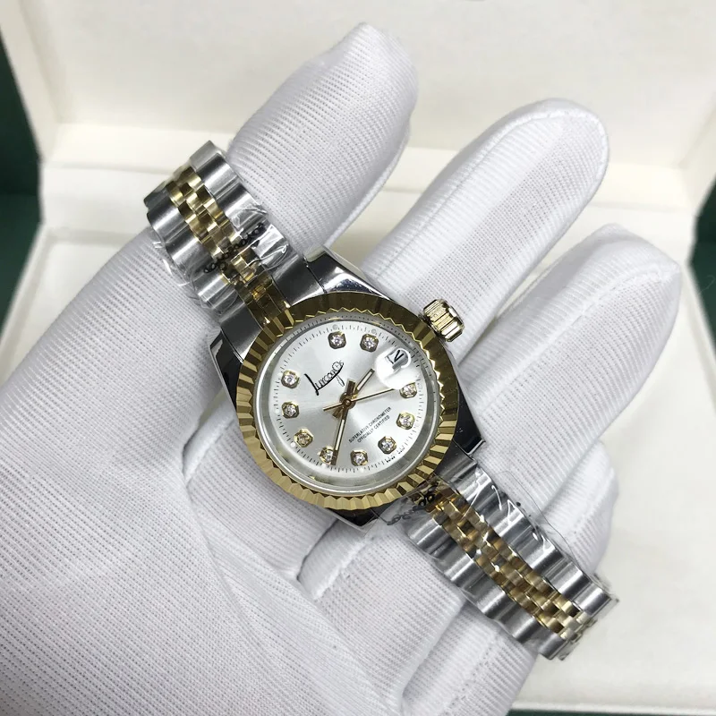 

18K Gold&Silver Luxury watch 26mm women AAA quality sapphire glass Automatic sweeping movement datejust watches Rolexable