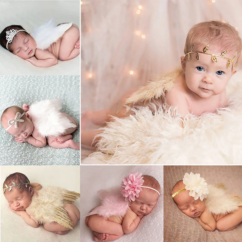 

Newborn Baby Girls Boys Angel Wings Costume Photo Photography Prop Outfits E65D