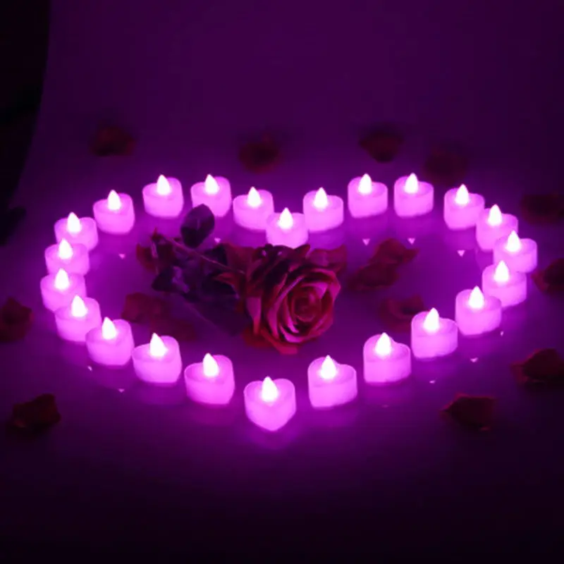 

Multicolor Electronic Candle Heart-shaped Love Night Light Romantic Modern and Simple Light for Home Wedding Valentine's Day