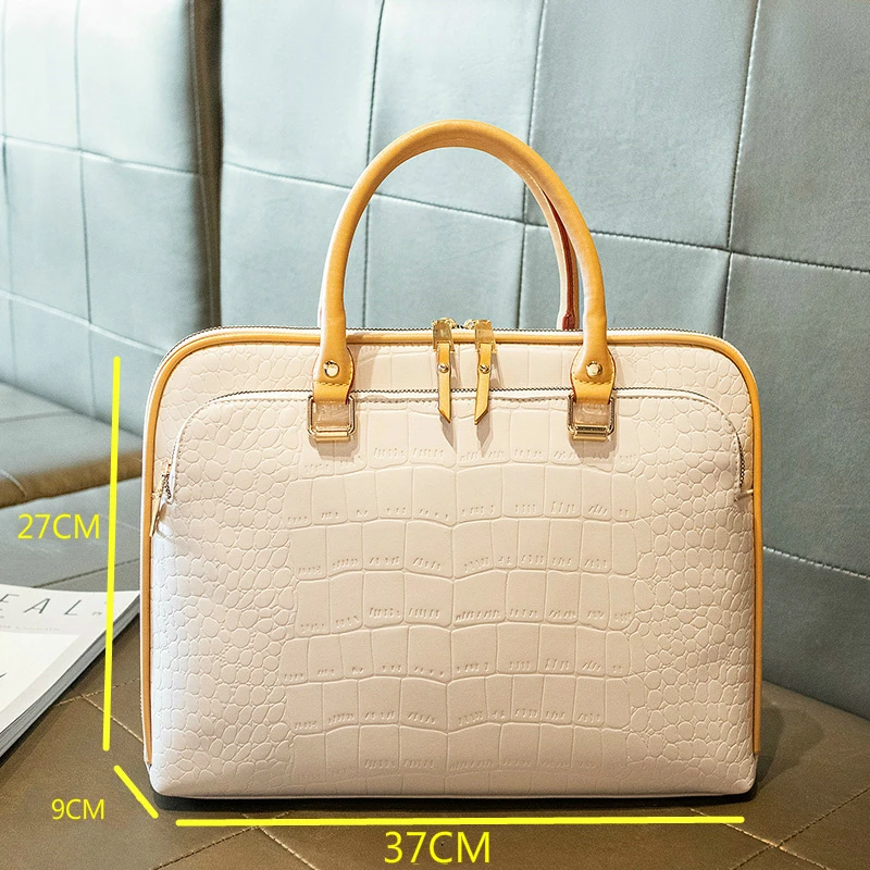 gagacia womans fashion leather handbag 2022 new woman briefcase for 13 inch 14 laptop shoulder bags women work office handbags free global shipping