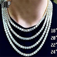 hip hop 1 row tennis chain aaa cz stone 3456 mm bling iced out cubic zircon necklaces for men jewelry
