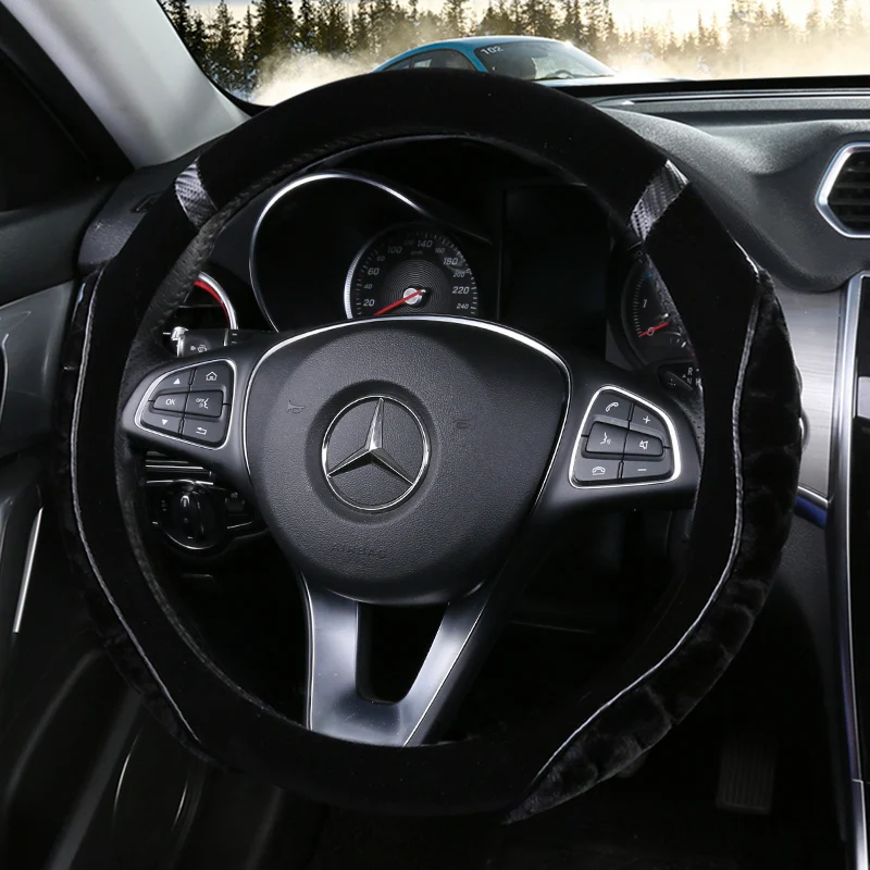 

Universal Short Plush Anti-Slip Car Steering Wheel Cover 15 Inches 37-38cm for Benz C200L GLC260 GLA200 C180L CLA220 All Models