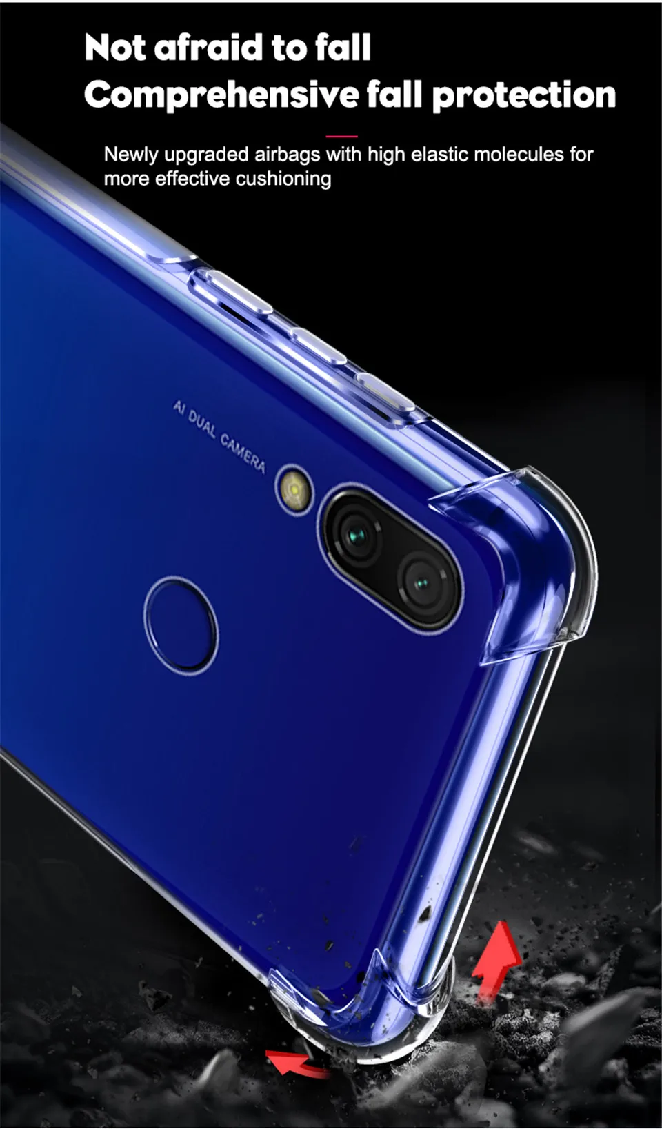 Роскошный Ударопрочный силиконовый чехол на для телефона для Xiaomi Redmi Note 8 7 5 Pro Red mi 7A Xiaomi mi 9t 9 A3 Прозрачная защитная крышка чехол на для Сяоми ксиоми Редми Ноут 8 7 5 про Редми 7a ксиоми ми 9t 9 a3