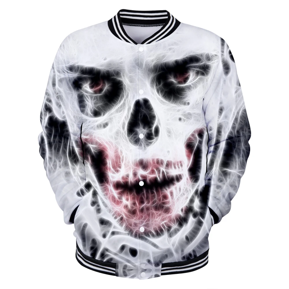 Новинка страшные бейсбольные куртки с 3D принтом на Хэллоуин Женская/Мужская