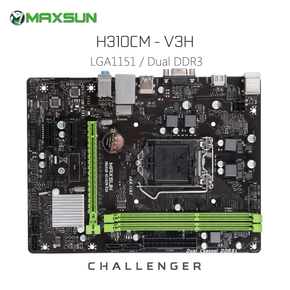 Оригинальный MAXSUN Challenger h310cm-v3h mATX Материнская плата Intel LGA1151 VGA HDMI двухканальный DDR3
