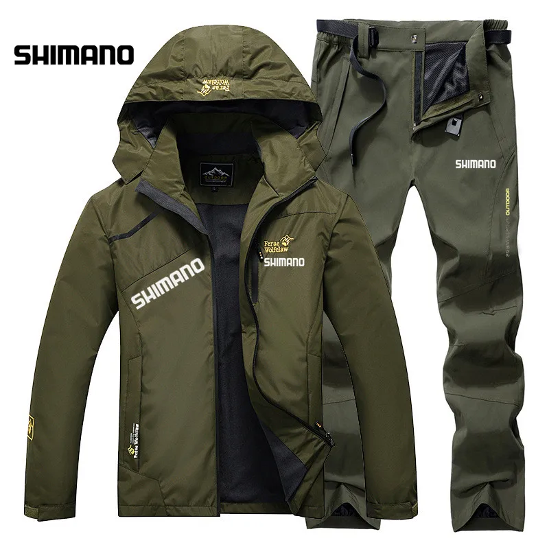 

Shimano Fishing Suit Men Autumn Winter Fishing Clothing Hooded Hiking Fishing Jacket Waterproof Outdoor Clothes Fishing Wear