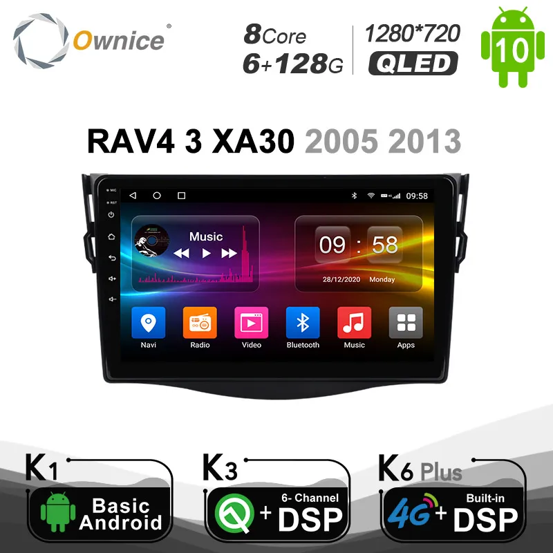

6G+128G Ownice Android 10.0 Car dvd Player for Toyota RAV4 3 XA30 2005 2013 2Din DSP 4G LTE SPDIF GPS navigation BT 5.0 1280*720