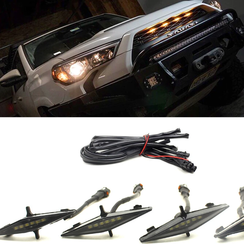

4PCS Bright Amber Front Grill Lights LED Lamps Kit For Toyota 4Runner 2014-2019