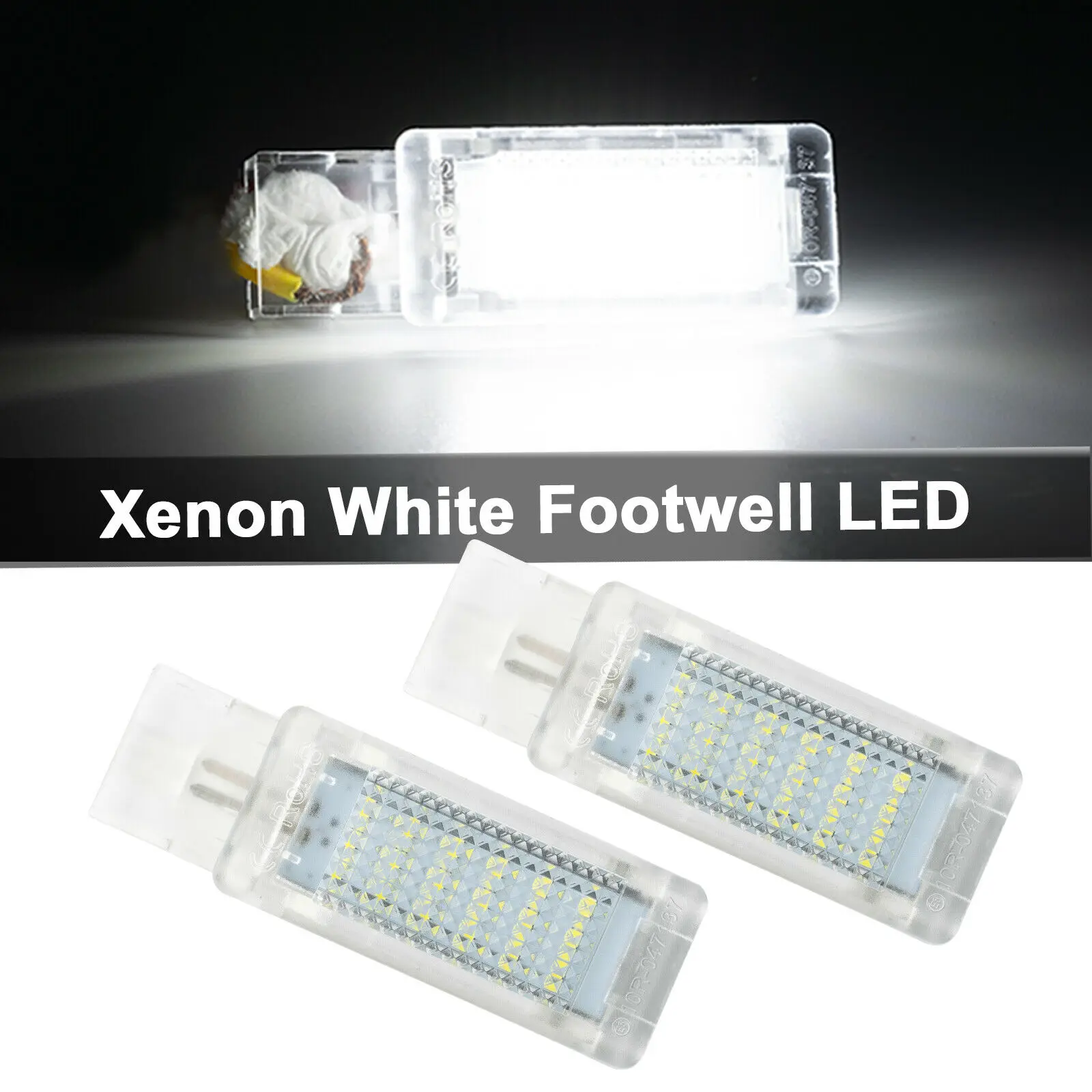 

2x Golf MK5 MK6 LED VW Footwell дверсветильник Интерьер белый свет s под Smd OEM ленсветильник световая полоса СВЕТОДИОДНЫЙ ные поворотники Светильник Авто...