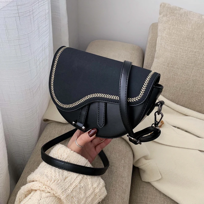 2020 новая мини сумка-седло из искусственной кожи сумки для женщин одноцветная