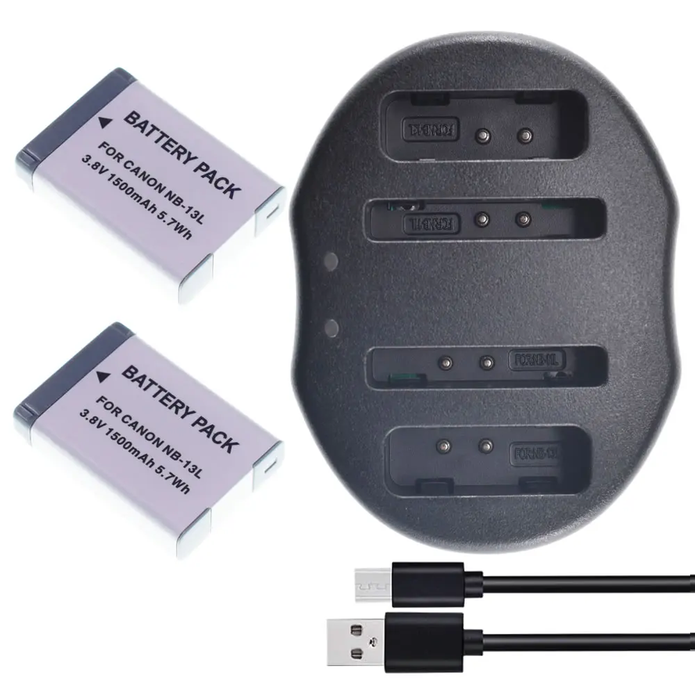 2X NB 13L NB13L Батарея заменить + USB DUAL Зарядное устройство зум объектив для Canon PowerShot G5X