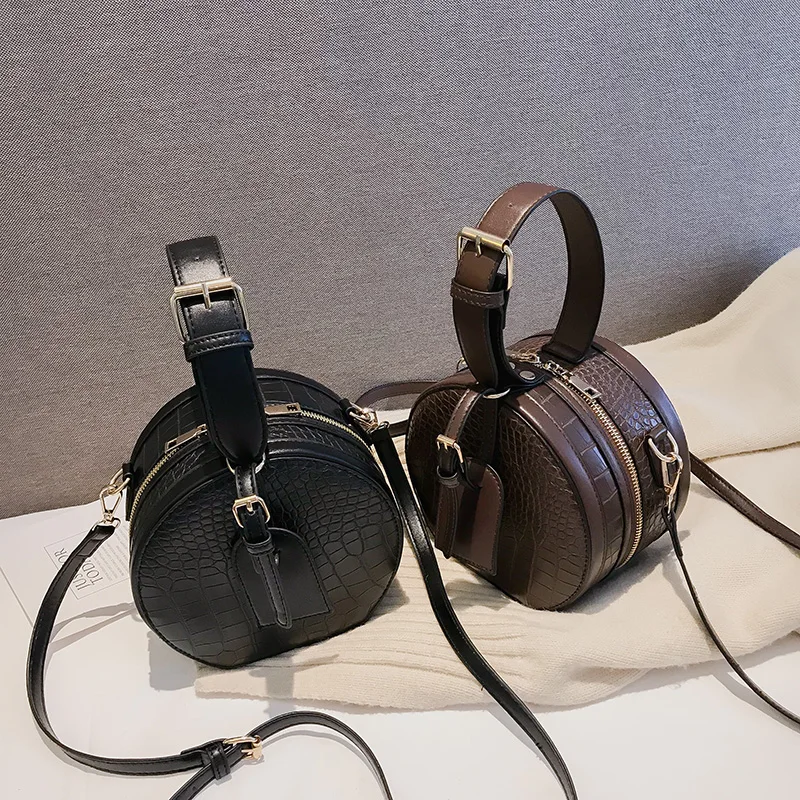 Мини-круглые сумки через плечо из искусственной кожи для женщин женская сумка