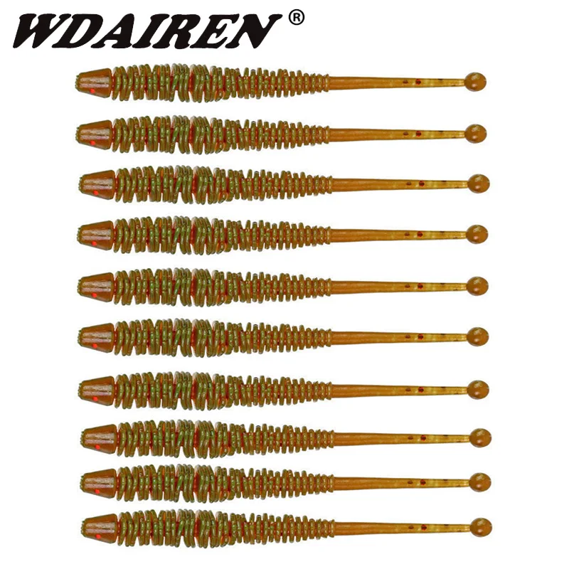 10 шт. рыболовная Дротика мягкие приманки для червей 6 см 0 г джиг рыбий запах