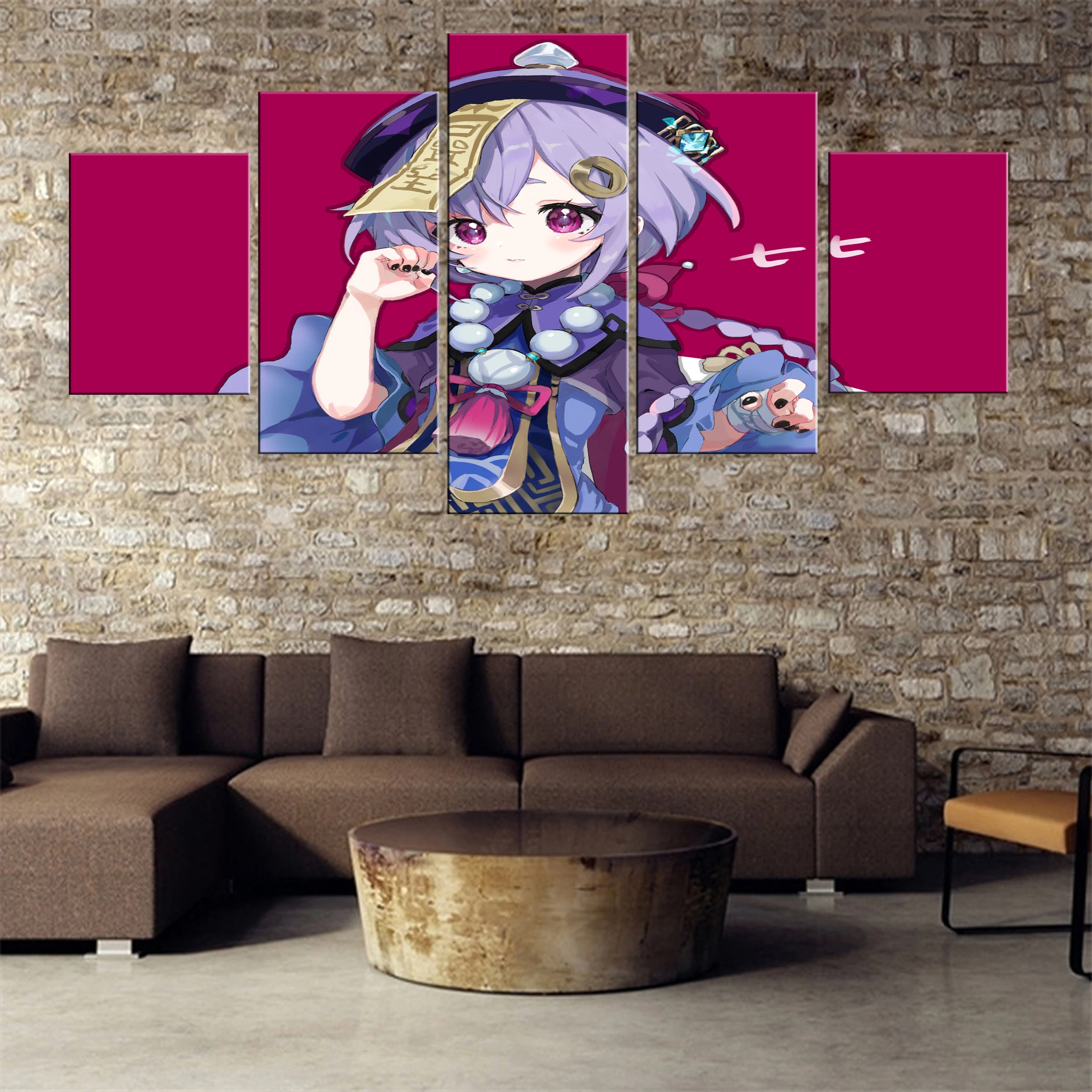 

Genshin Impact Game 5 Pieces Canvas Paintings Modern Oil Decor Picture Wall Home Room Printed Art Decoration Modular