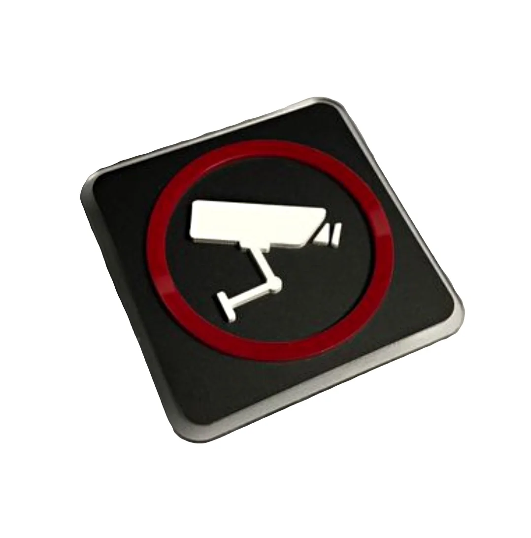 

2Pieces/Lot 10x10cm Acrylic Built-in Monitoring Warning Signs Plexiglass Monitor Area Sign