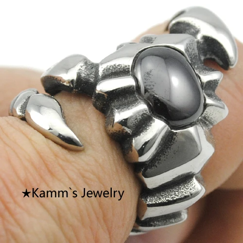 AMUMIU хип хоп байкерские стальные кольца с черепом для мужчин ювелирные изделия