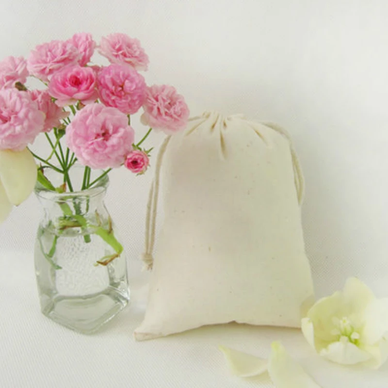 50 шт. хлопковые Сумки на шнурке подарочные мешочки упаковка ювелирное изделие