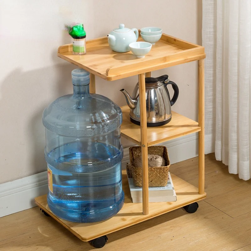 

Мобильный простой стеллаж для хранения, деревянный многофункциональный шкаф, маленькая полка для хранения, органайзер для гостиной, кухонн...