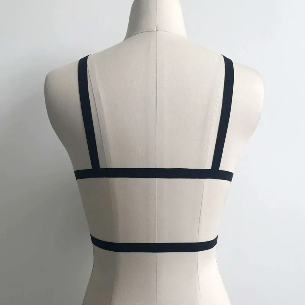 Бюстгальтер женский в форме звезды черный бандажный с чашками пуш-ап S/M/L/XL |