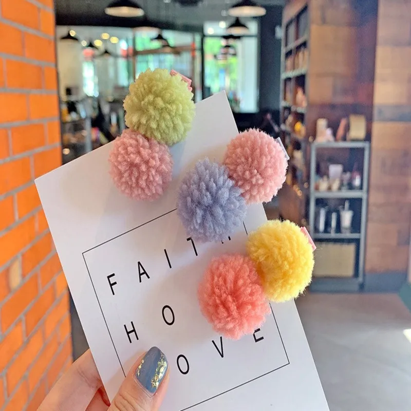 Модные милые шпильки для волос Boutique ins с помпоном из войлока 20 шт. заколки
