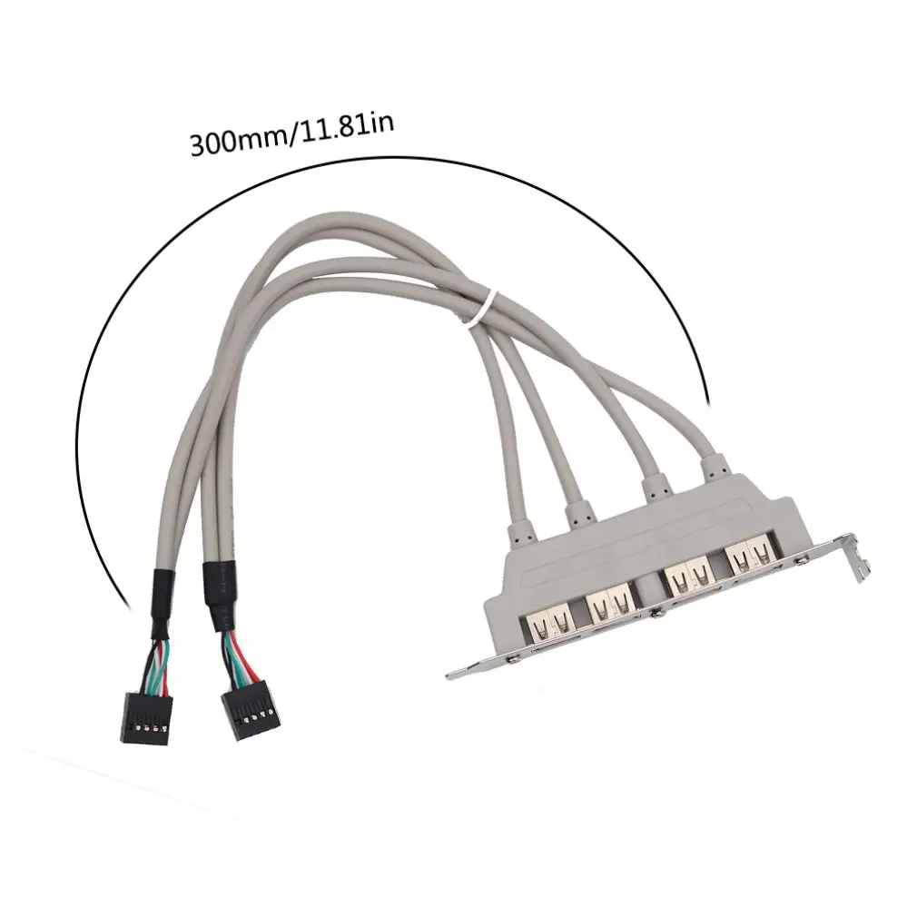 

High Quality PC Motherboard 4-Ports USB2.0 Hub With 9 Pin Header Rear Panel Expansion Bracket Host Adapter Cable USB Hub