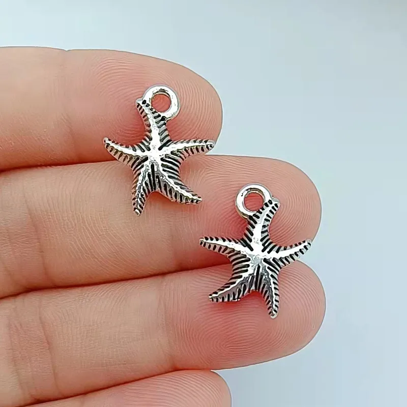 

10pcs17x15mm Charms Starfish Diy Jewelry Findings Antique Silver Color Starfish Charms