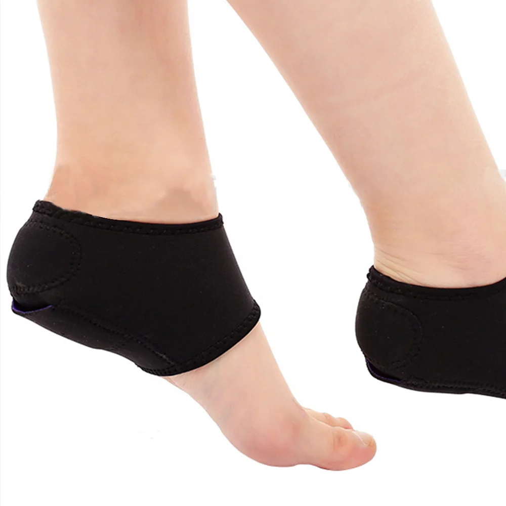 

4pcs Plantar Fasciitis Therapy Wrap Heel Foot Pain Arch Support Ankle Brace Heel Protector Insole Orthotic(Black)