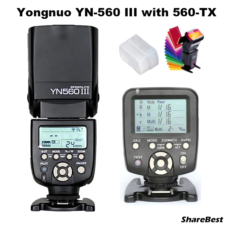 

Вспышка YongNuo YN-560 III Speedlite с YN-560TX передатчиком беспроводной связи для камеры Nikon