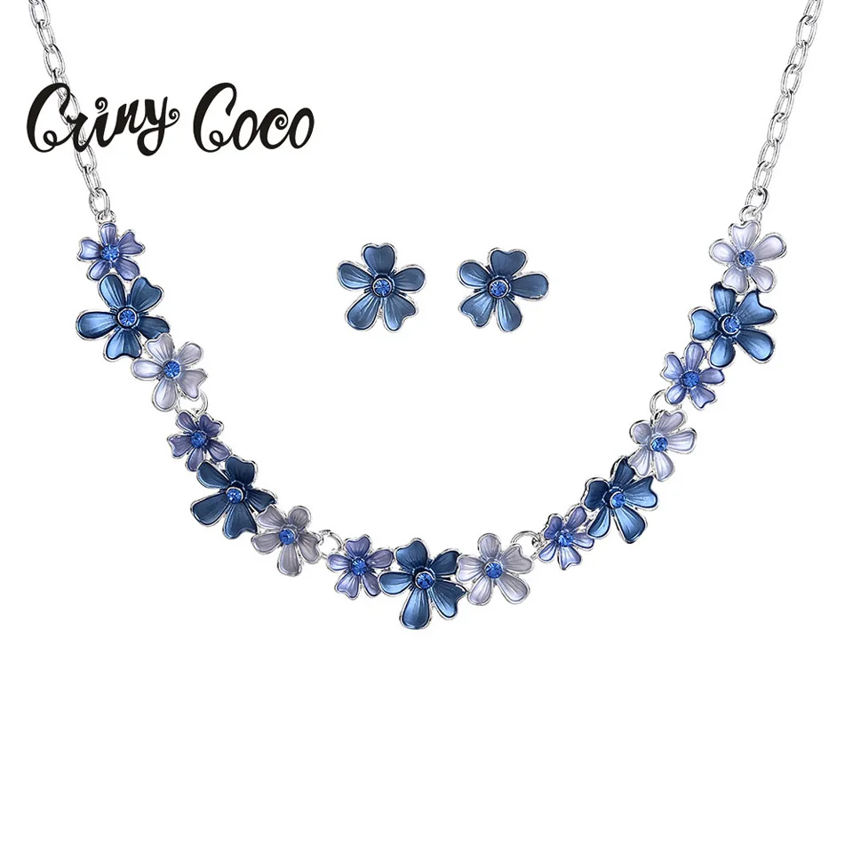 Cring Coco женский эмалированный цветочный ювелирный набор сплав золото серебро цвет