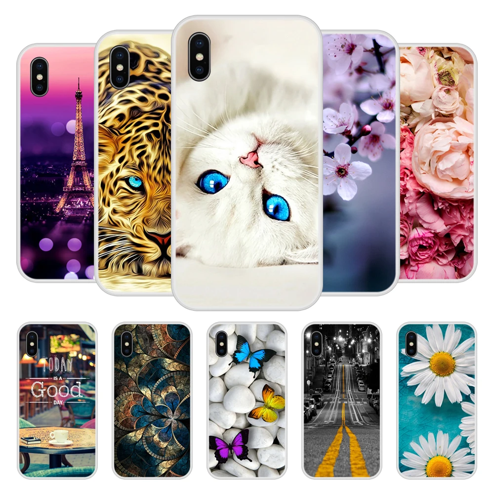 Чехол для Телефона iPhone X 8 7 6 S Plus Мягкий Силиконовый ТПУ милый рисунок краска 5S 5 SE