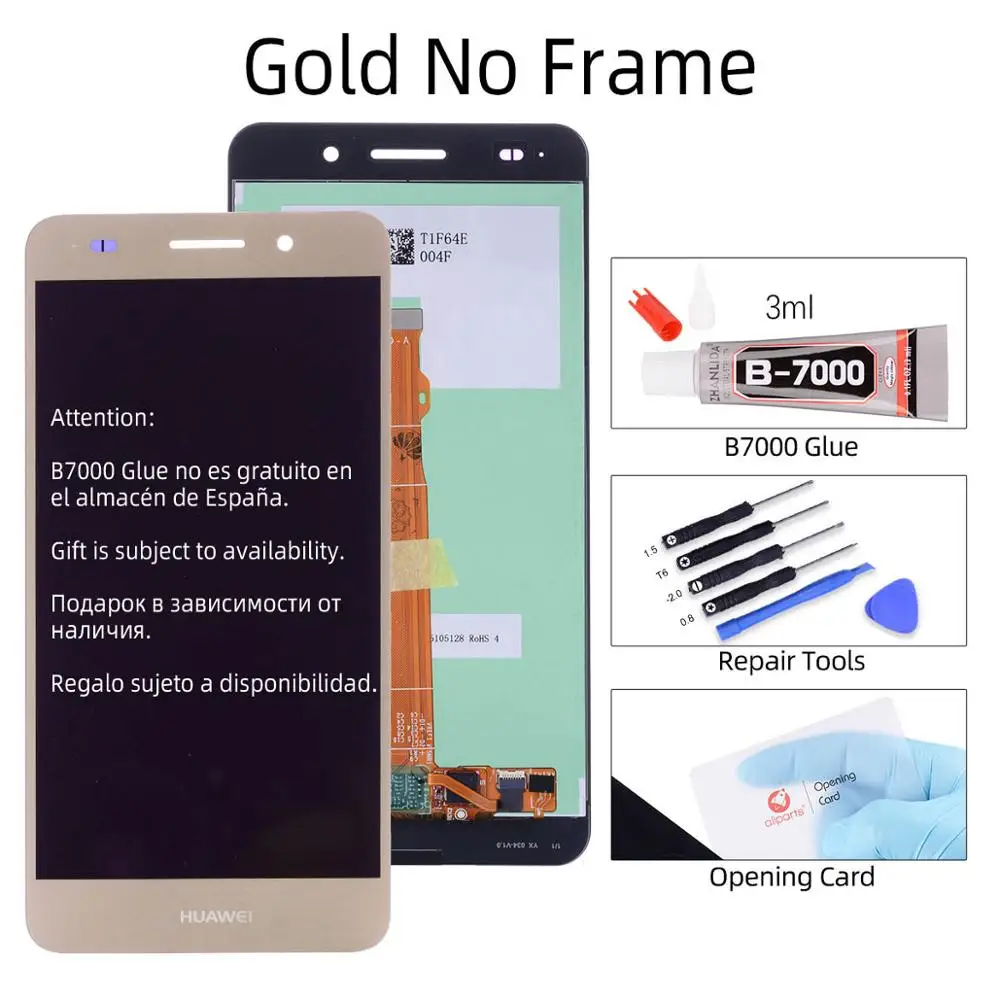 5,5 ''Дисплей для HUAWEI Y6 II ЖК-дисплей Дисплей Сенсорный экран дигитайзер с рамкой Y6II Холли 3 CAM-L23 CAM-L03 CAM-L21 CAM-AL00 - Цвет: Gold No Frame