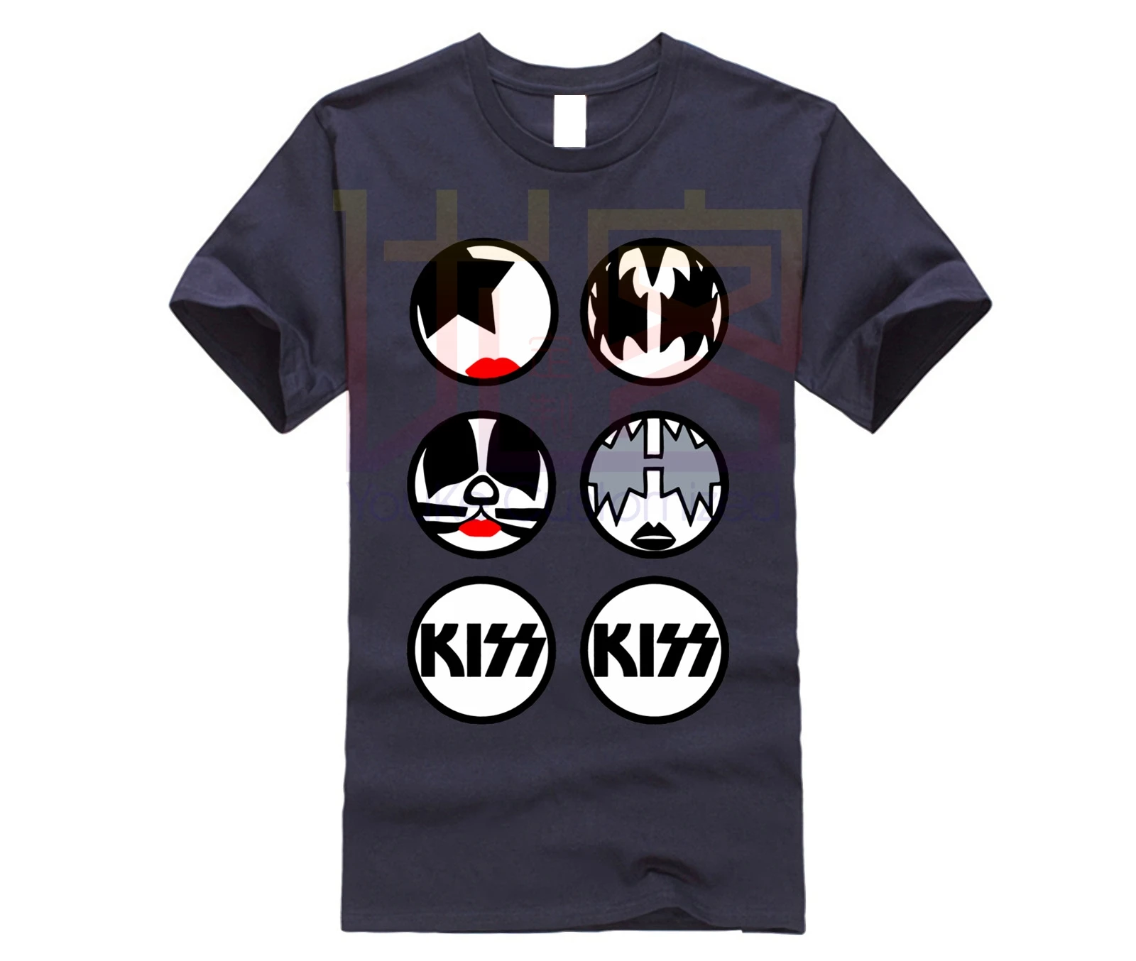 Белые футболки из натурального хлопка с длинным рукавом и принтом Kiss Rock Band в