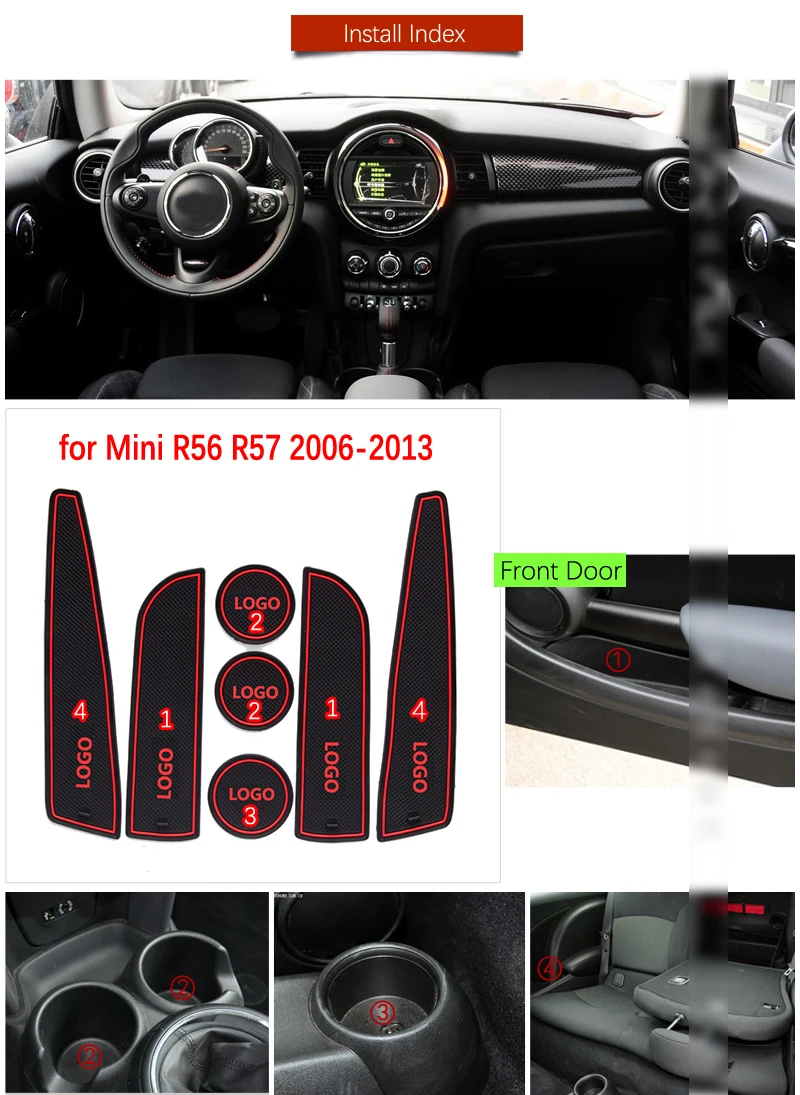 Противоскользящий коврик для BMW MINI R56 R57 крышка ONE Cooper S 2006 2013 подставка под ворота