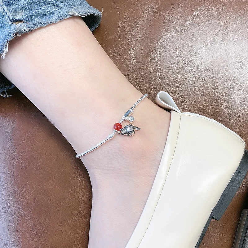 Винтажный Браслет Kinel на ногу ювелирные изделия ручной работы кошка удачи из